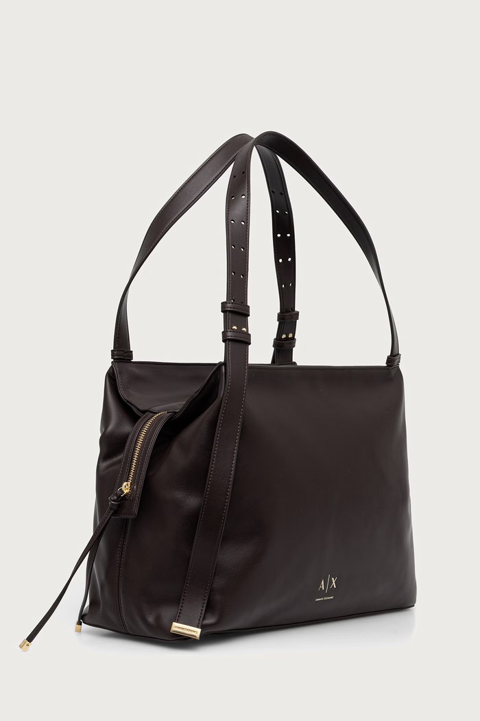 Armani Exchange tote torba ženska iz umetnega usnja XW002603.AF19902 rjava SS26