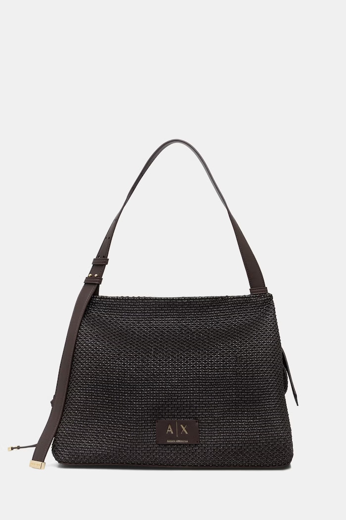 Armani Exchange geantă shopper pentru femei împletită maro XW002603.AF22683