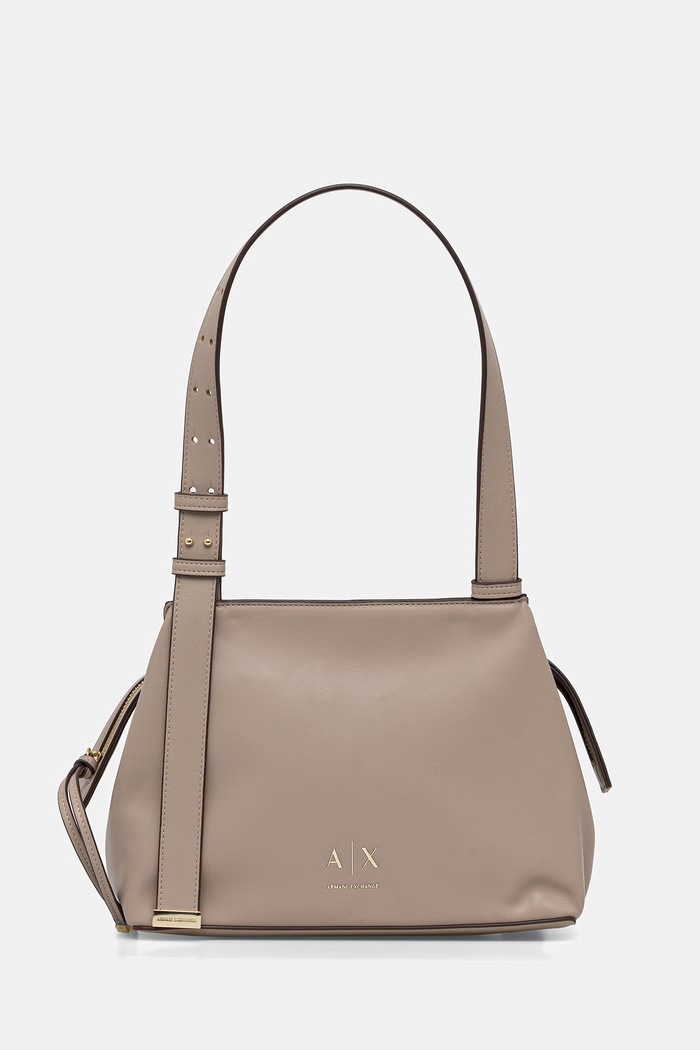 Armani Exchange kabelka dámska z imitácie kože imitácia kože béžová XW002604.AF19902