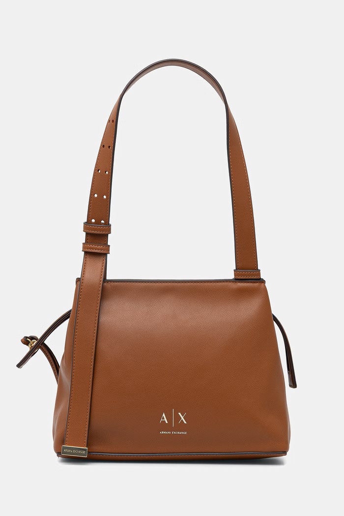 Armani Exchange kabelka dámska z imitácie kože imitácia kože hnedá XW002604.AF19902
