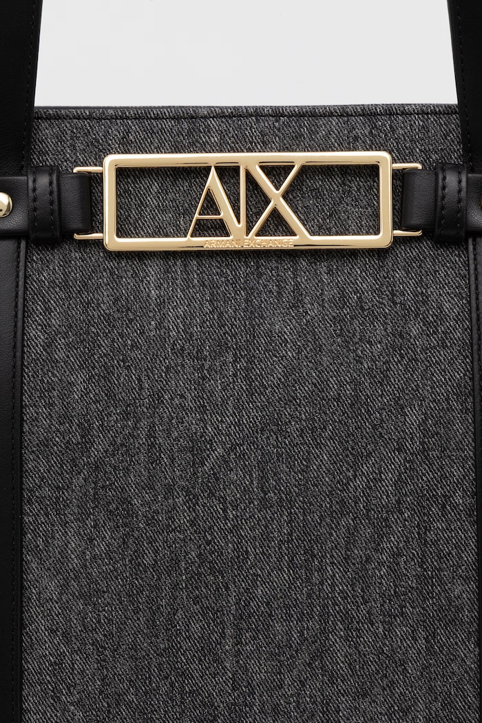 Armani Exchange geantă shopper pentru femei, cu imitație de piele negru XW002608.AF22685