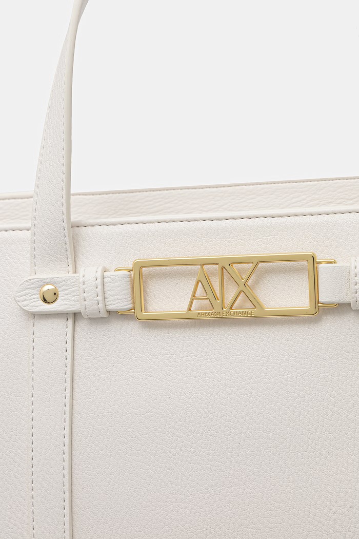 Armani Exchange kabelka typu shopper dámska z imitácie kože biela XW002609.AF15632