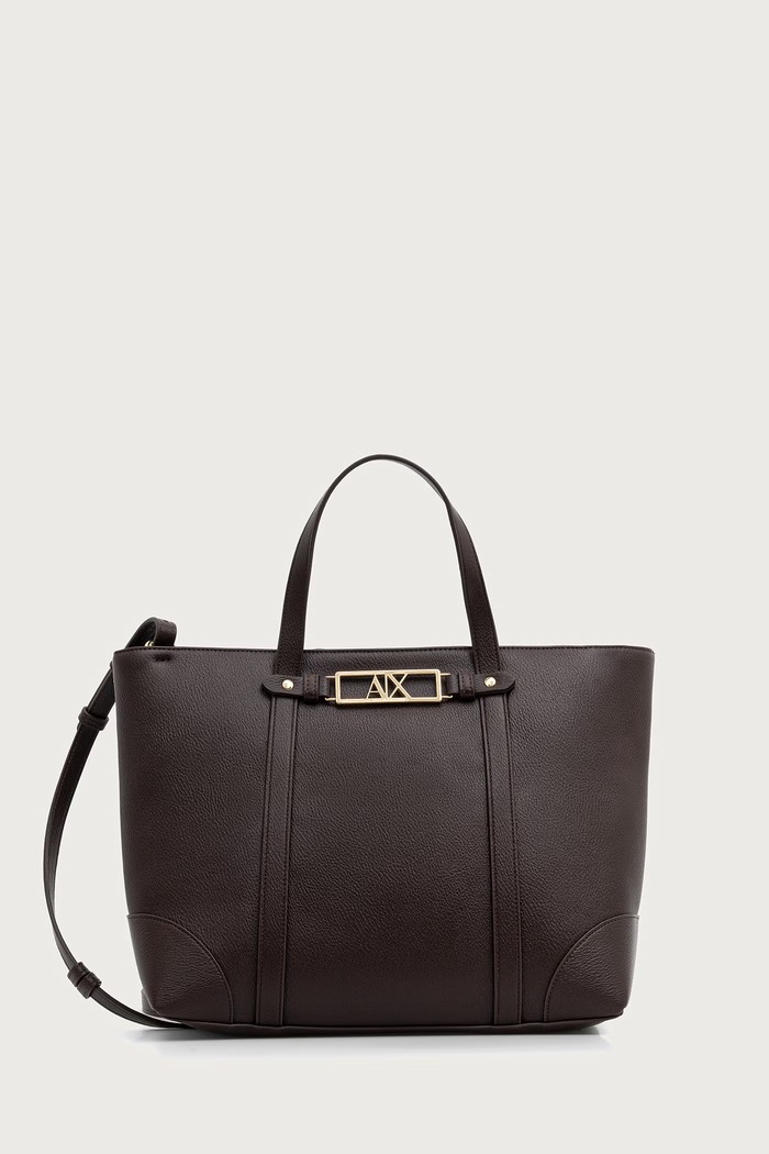 Armani Exchange geantă shopper pentru femei cu imitație de piele maro XW002609.AF15632