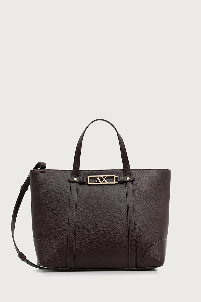 Armani Exchange geantă shopper pentru femei cu imitație de piele maro XW002609.AF15632