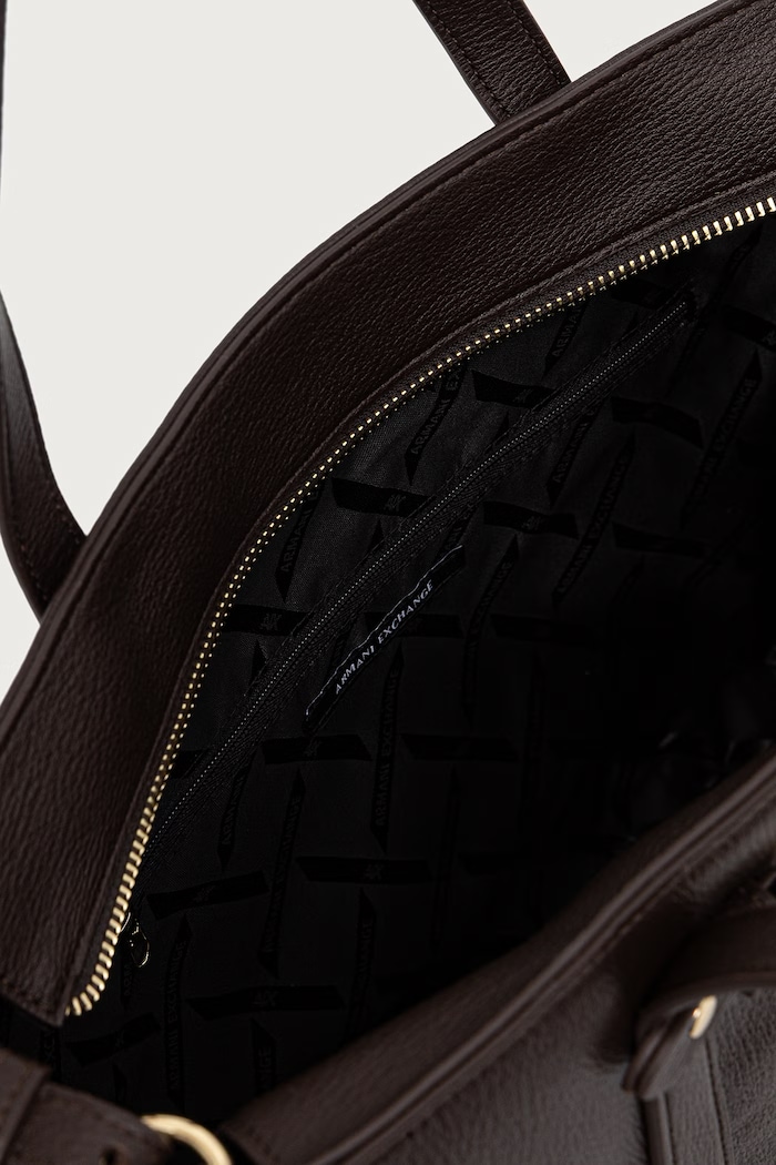 Armani Exchange geantă shopper pentru femei cu imitație de piele XW002609.AF15632 maro