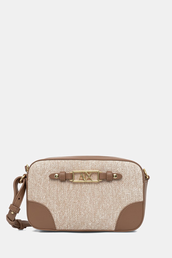 Armani Exchange torebka crossbody damska z imitacji skóry beżowy XW002612.AF22685