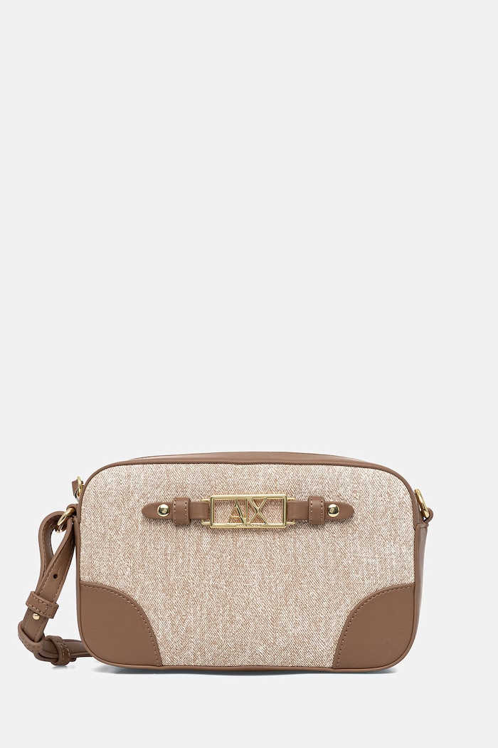 Armani Exchange torebka crossbody damska z imitacji skóry beżowy XW002612.AF22685