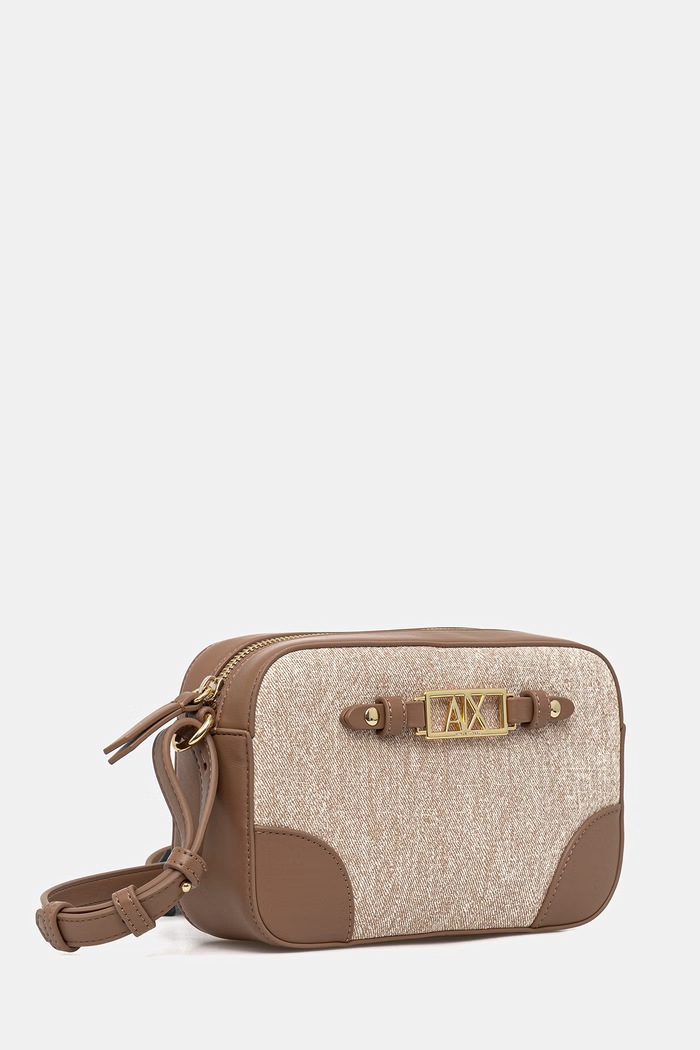 Armani Exchange torebka crossbody damska z imitacji skóry XW002612.AF22685 beżowy SS26