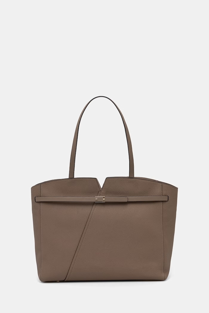 BOSS geantă shopper pentru femei din piele BOSS REVERS TOTE maro 50563229