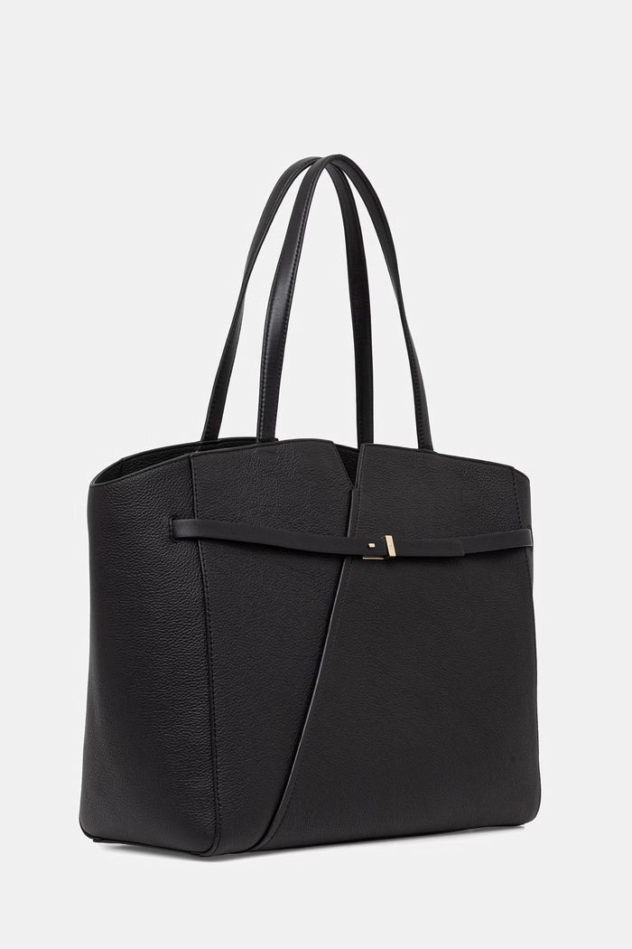BOSS geantă shopper pentru femei din piele BOSS REVERS TOTE 50563229 negru SS26