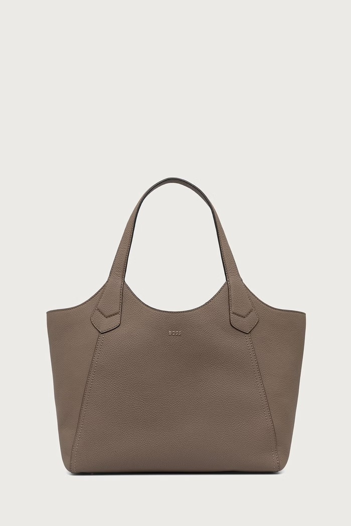 BOSS Kabelka dámska kožená Lenah New Tote sivá 50563395