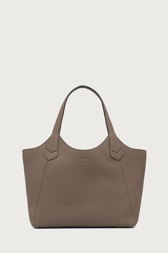BOSS Kabelka dámska kožená Lenah New Tote sivá 50563395
