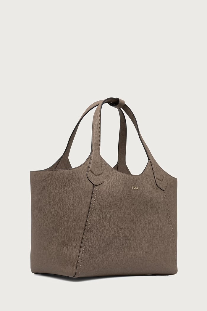 BOSS Kabelka dámska kožená Lenah New Tote 50563395 sivá SS26