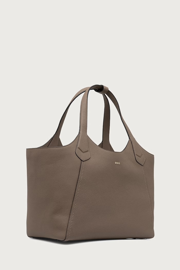 BOSS Kabelka dámska kožená Lenah New Tote 50563395 sivá SS26
