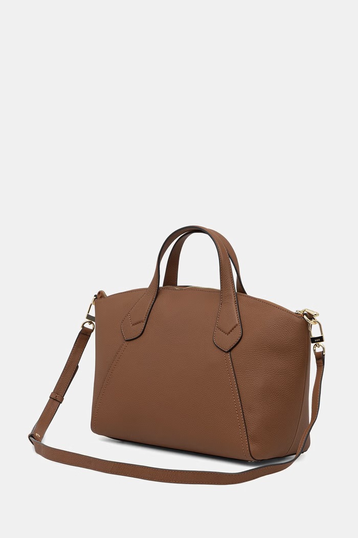Accesorii BOSS tote bag pentru femei, cu imitație de piele Lenah Zip Tote M 50563396 maro