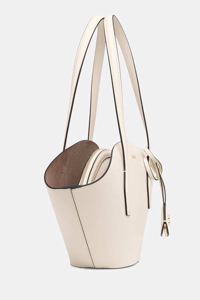 BOSS geantă shopper pentru femei, din piele NUMAH Chapelier Tote 50563842 bej SS26