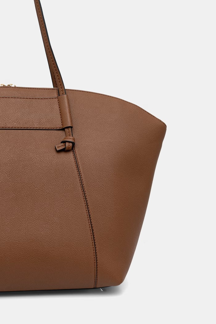 Accesorii BOSS geantă shopper pentru femei, cu imitație de piele SALLEY TOTE 50563298 maro