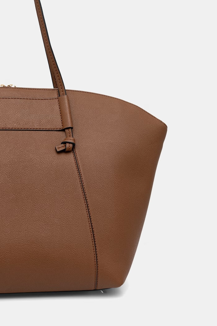 Accesorii BOSS geantă shopper pentru femei, cu imitație de piele SALLEY TOTE 50563298 maro