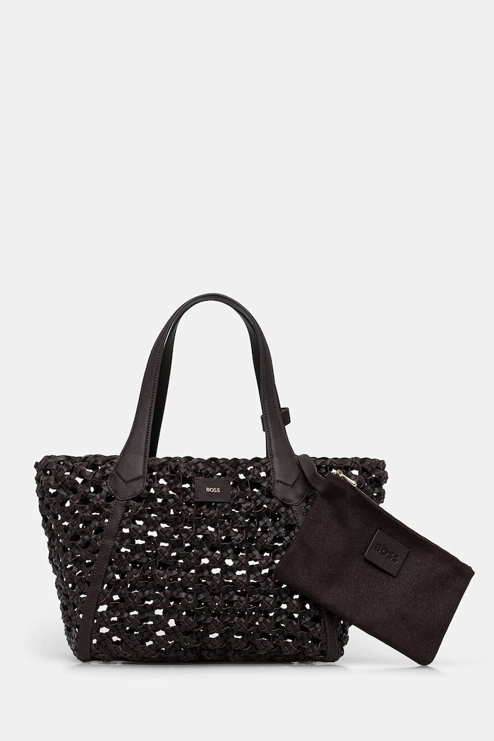 BOSS kabelka typu shopper dámska kožená Lenah Tote W hnedá 50563411