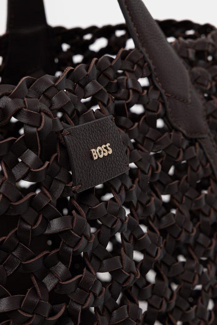 BOSS kabelka typu shopper dámska kožená Lenah Tote W hnedá 50563411