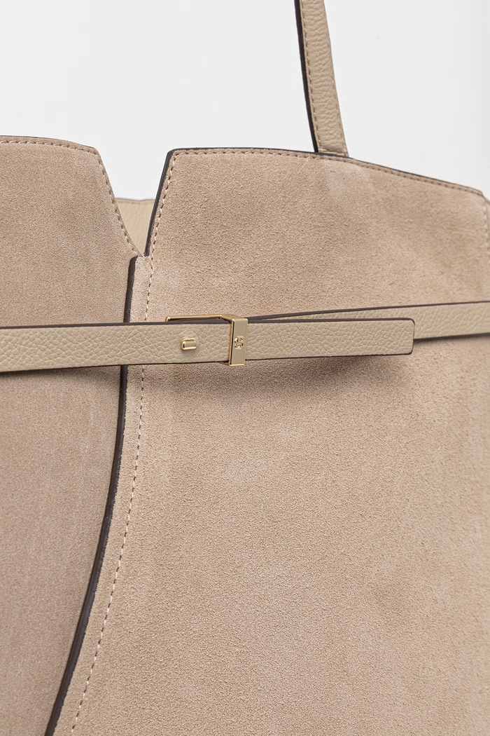 BOSS geantă shopper pentru femei, din piele întoarsă bej 50567595