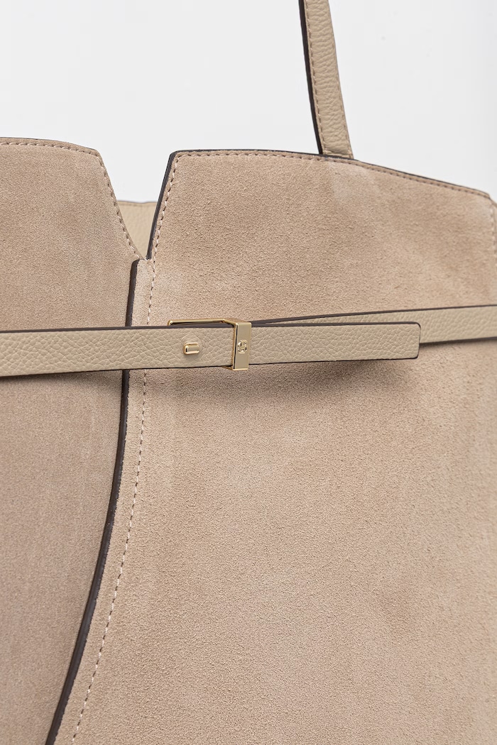 BOSS geantă shopper pentru femei, din piele întoarsă bej 50567595