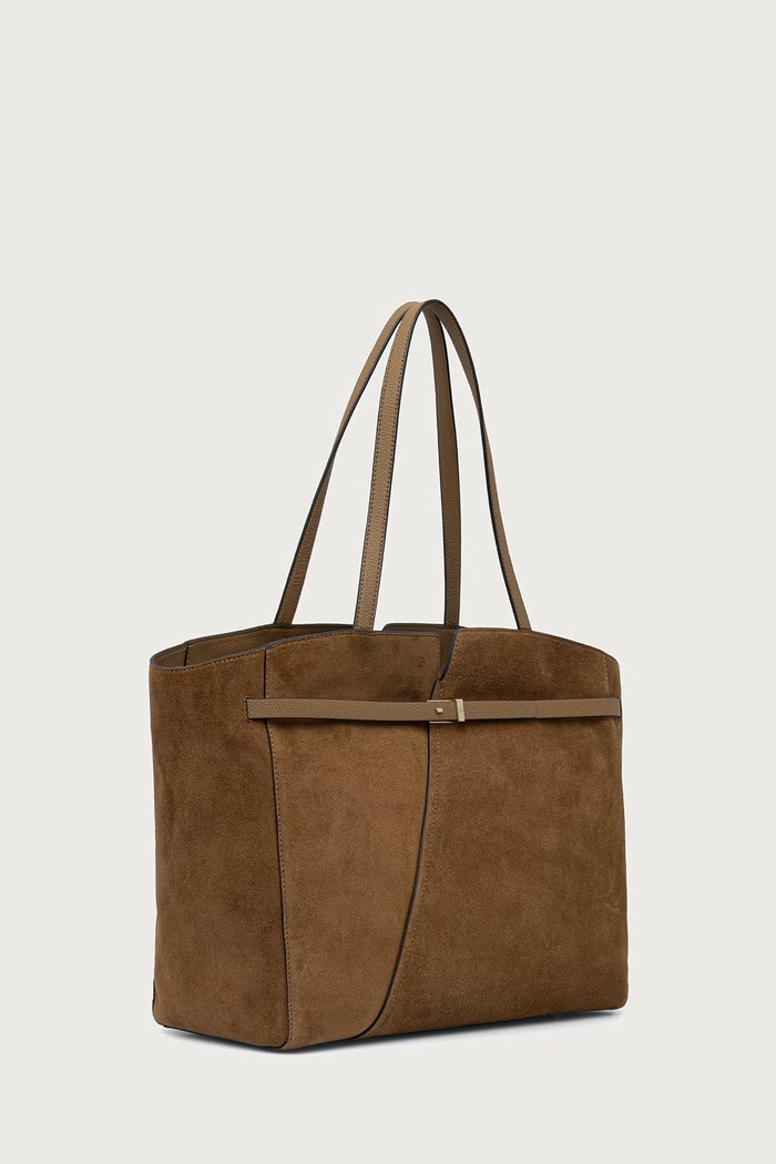 BOSS Torebka shopper damska zamszowa 50567595 beżowy SS26