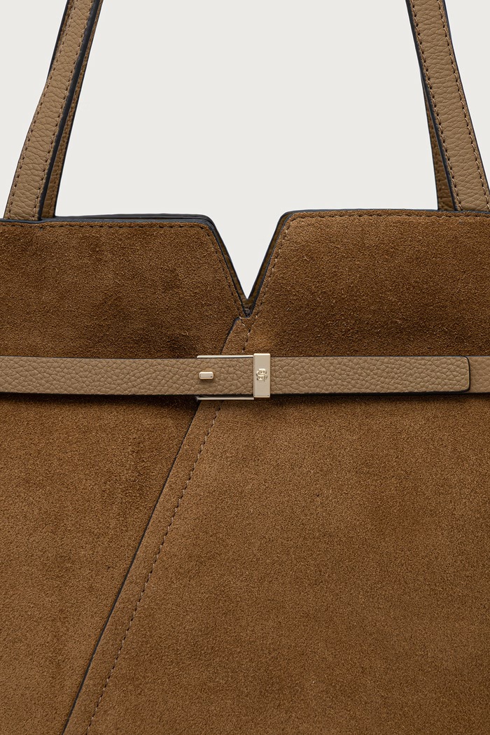 Torebka shopper damska zamszowa BOSS 50567595 beżowy