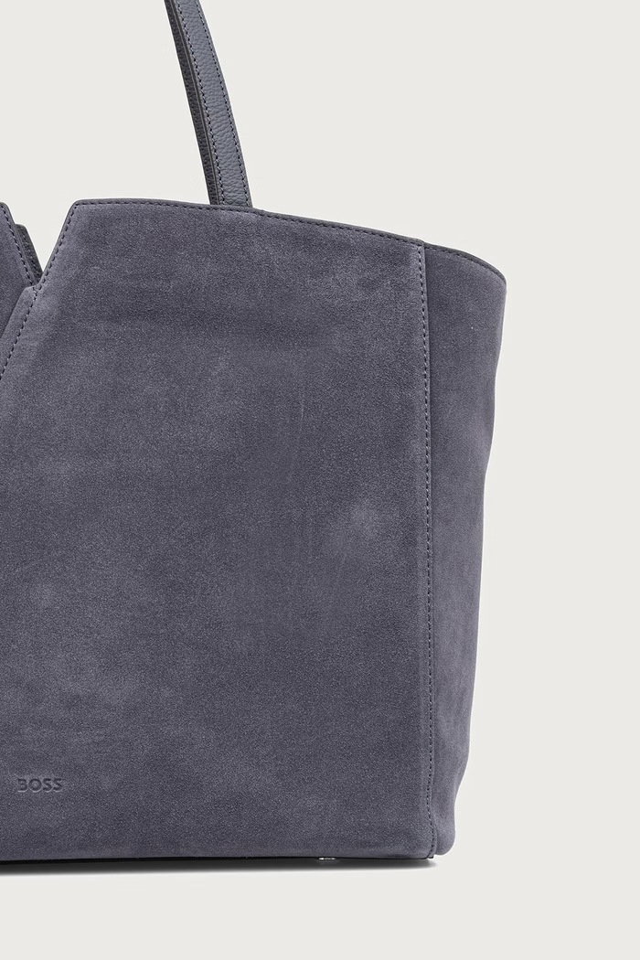 Akcesoria BOSS Torebka shopper damska zamszowa 50567595 niebieski