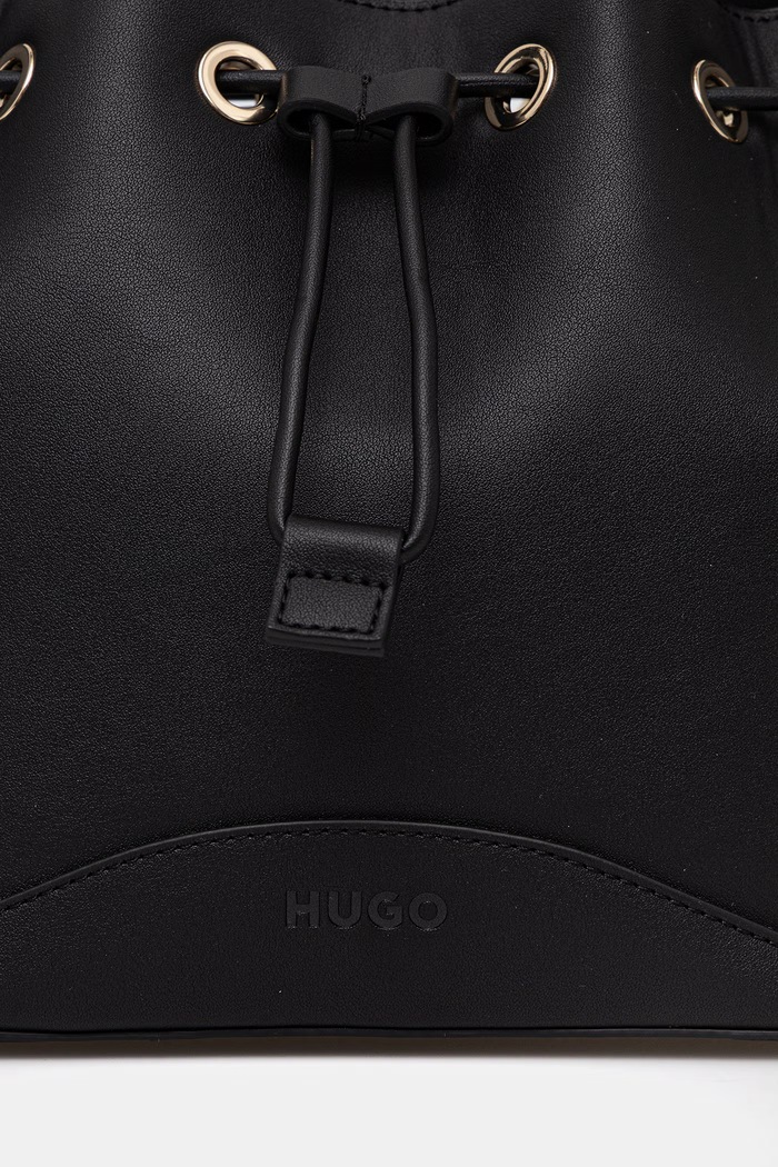 HUGO kabelka typu vak dámska z imitácie kože Ilary Drawstring čierna 50562975