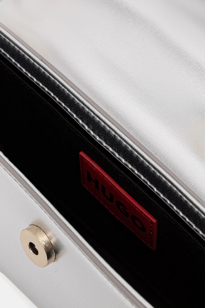 HUGO geantă crossbody pentru femei, cu imitație de piele Syndra LA_Sh. Bag 50563028 argintiu