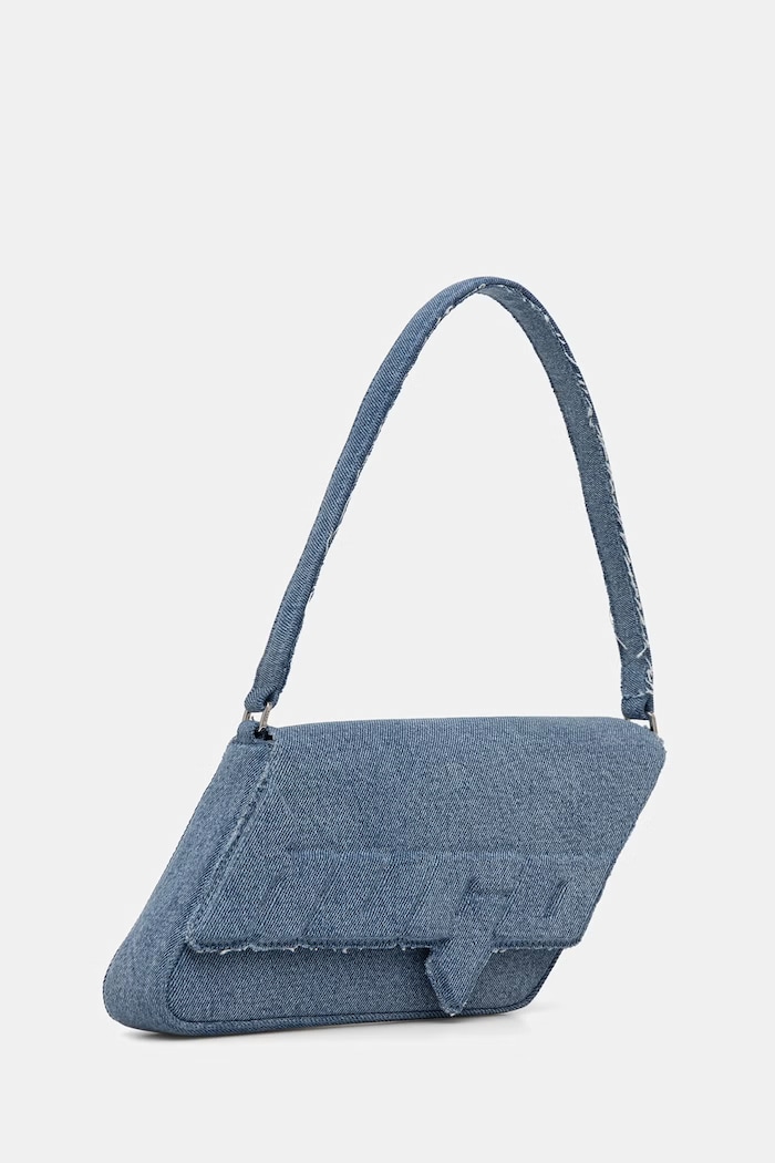 HUGO Blue geantă pentru femei, din denim Ulani D_Shoulder Bag 50563042 albastru SS26