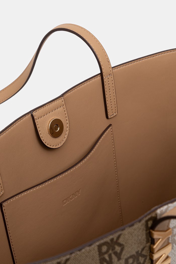 Δερμάτινη τσάντα Dkny R61A6G54 μπεζ