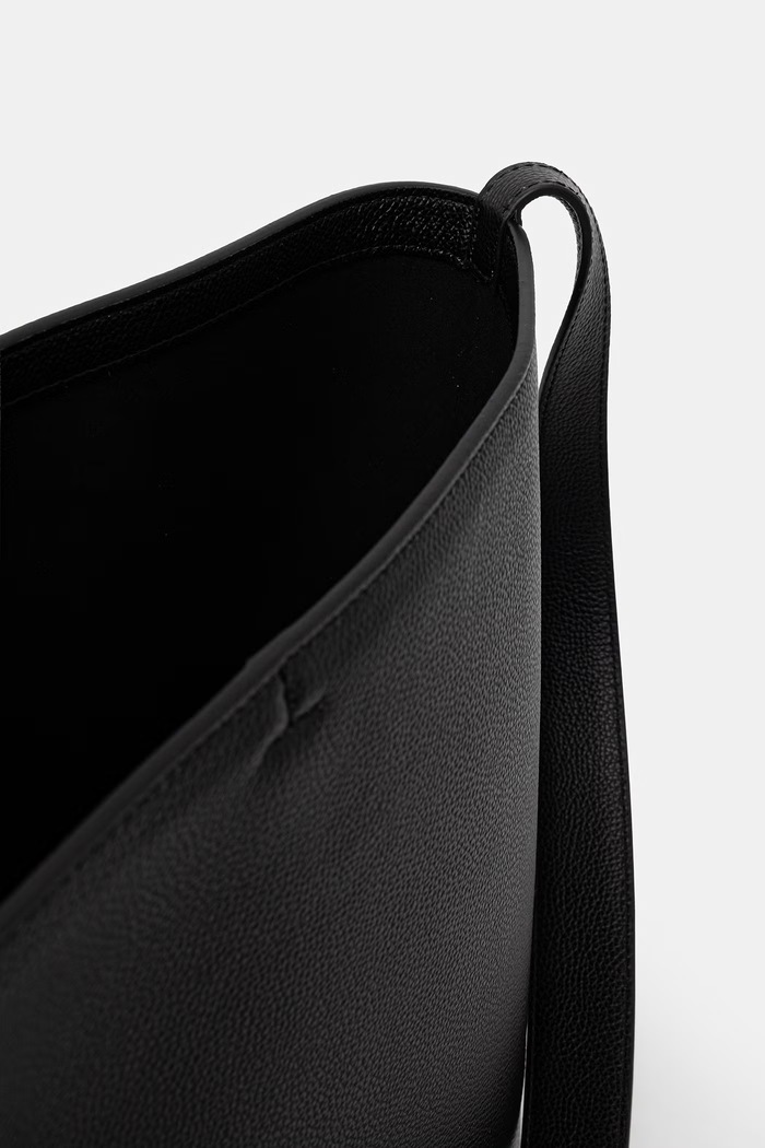 Anine Bing ELLY BUCKET BAG GRAINED LEATHER - BLACK torebka damska skórzana A.13.12178.BLK1 czarny