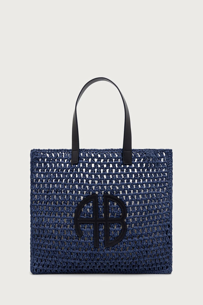 Anine Bing LARGE RIO TOTE - MARINE BLUE geantă shopper pentru femei împletită albastru A.13.11832.WHD20