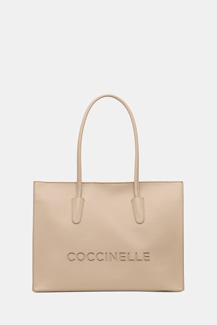 Coccinelle torebka shopper damska skórzana beżowy E1.UAK.11.01.01