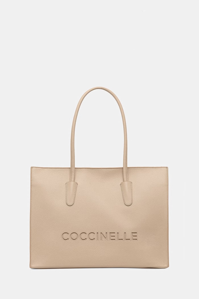 Coccinelle torebka shopper damska skórzana beżowy E1.UAK.11.01.01
