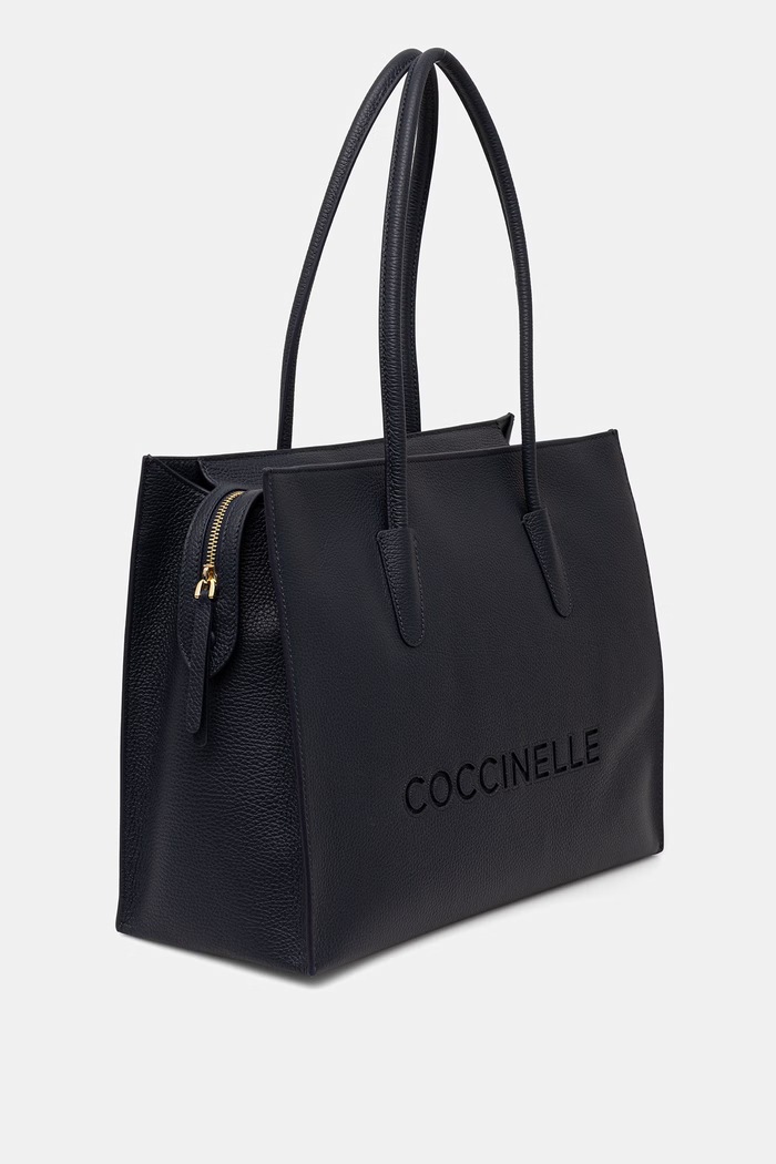 Coccinelle шопинг чанта дамска от кожа E1.UAK.11.01.01 тъмносин SS26