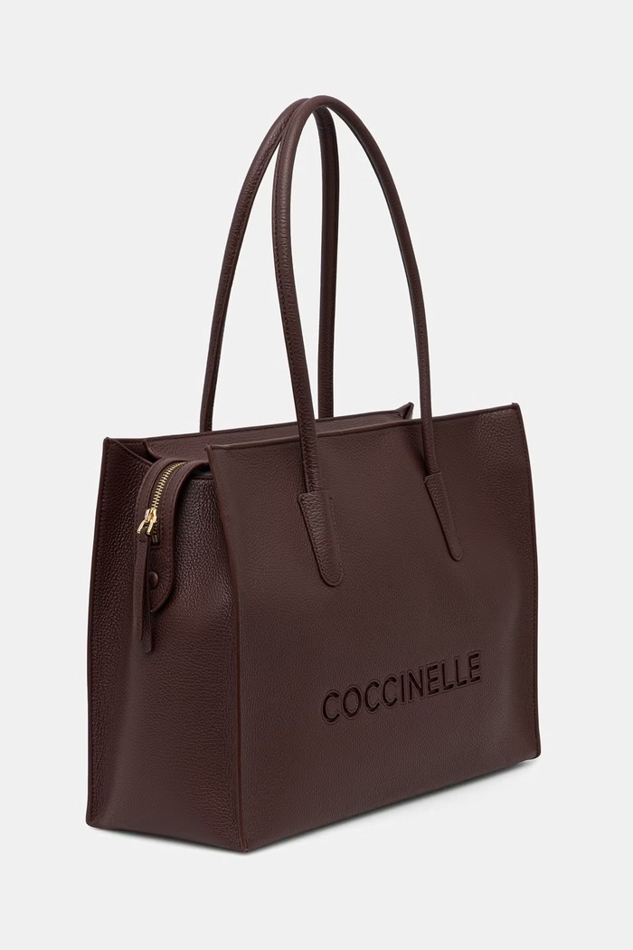 Coccinelle geantă shopper pentru femei din piele E1.UAK.11.01.01 burgundia SS26