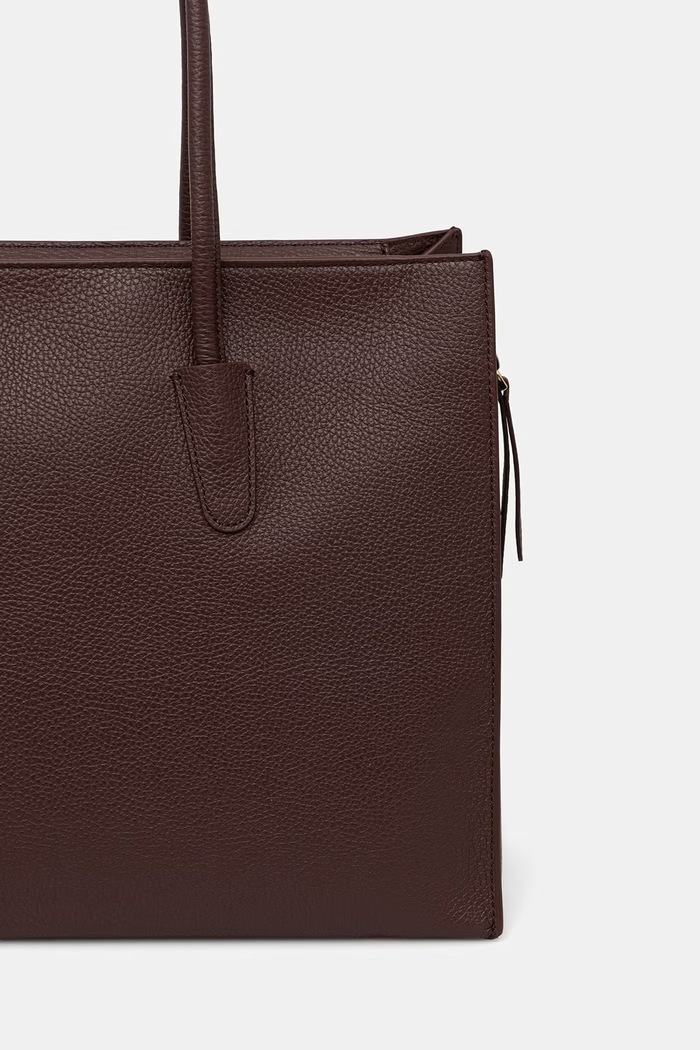 Accesorii Coccinelle geantă shopper pentru femei din piele E1.UAK.11.01.01 burgundia