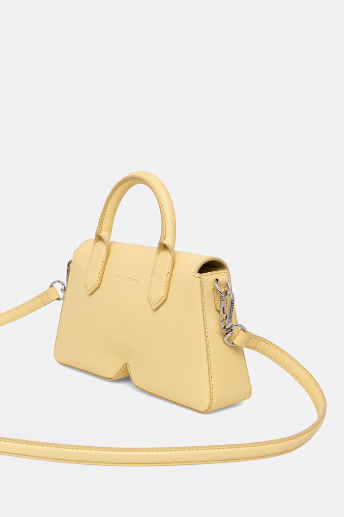 Karl Lagerfeld geantă pentru femei, din piele IKON/K B2W30261 galben SS26
