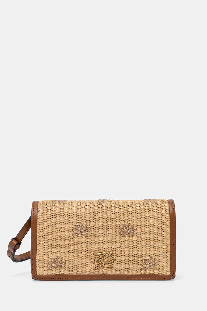 Karl Lagerfeld torebka crossbody damska skórzana K/AUTOGRAPH beżowy B2W30270