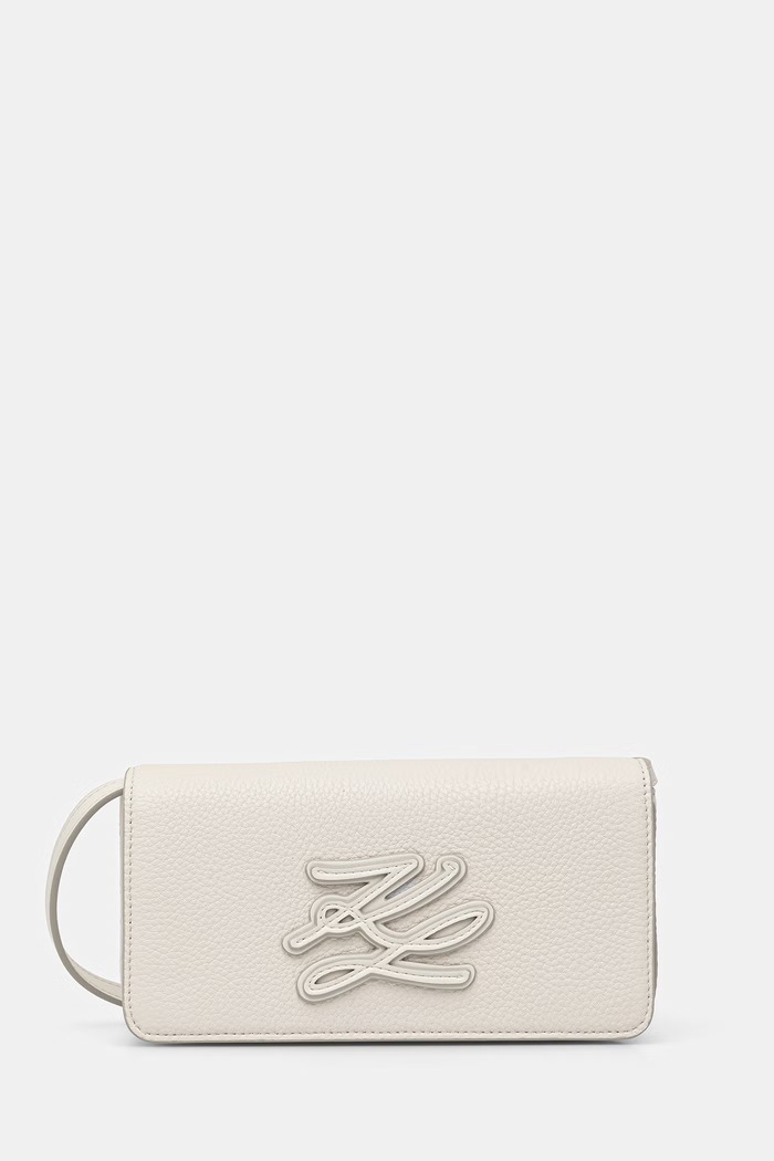 Karl Lagerfeld dámska kožená kabelka K/AUTOGRAPH béžová B2W30272