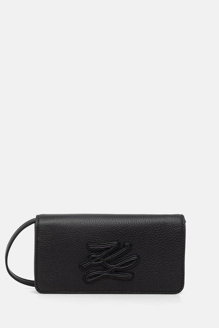 Karl Lagerfeld dámska kožená kabelka K/AUTOGRAPH čierna B2W30272
