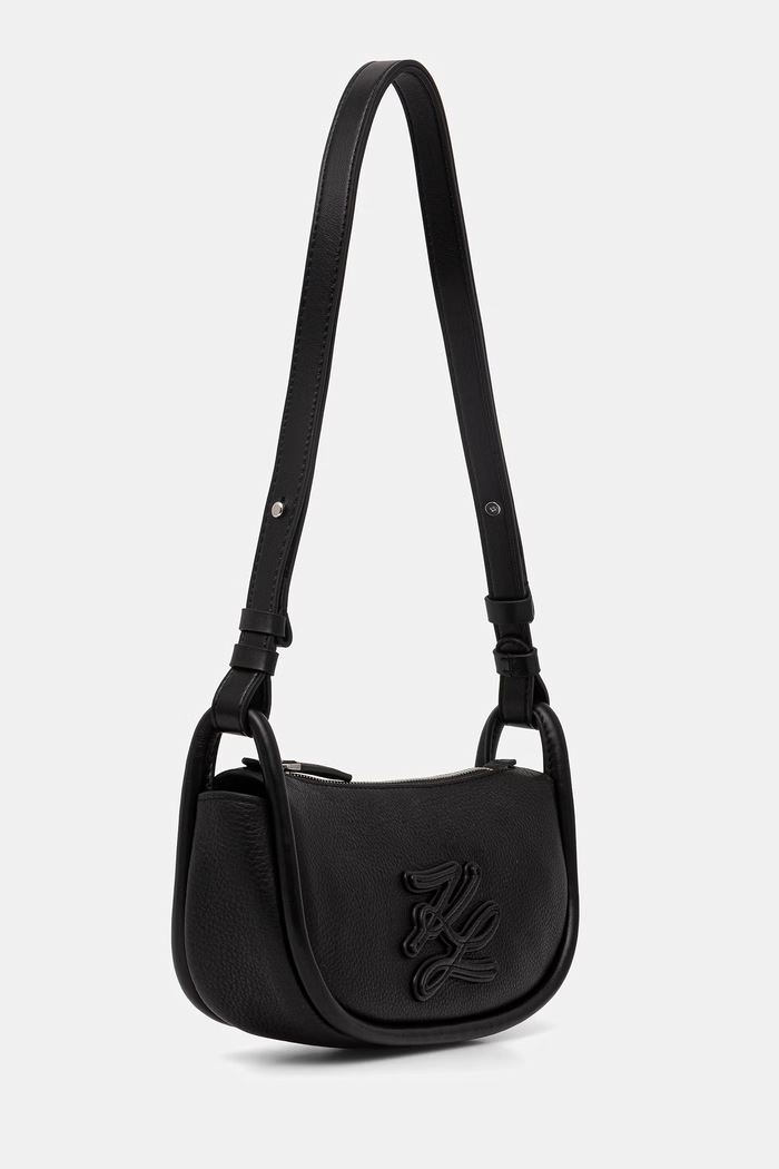 Dámska kožená kabelka Karl Lagerfeld K/AUTOGRAPH B2W30235 čierna SS26