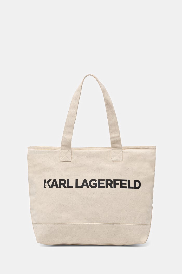 Karl Lagerfeld torebka tote damska bawełniana K/ESSENTIAL beżowy B2W50099