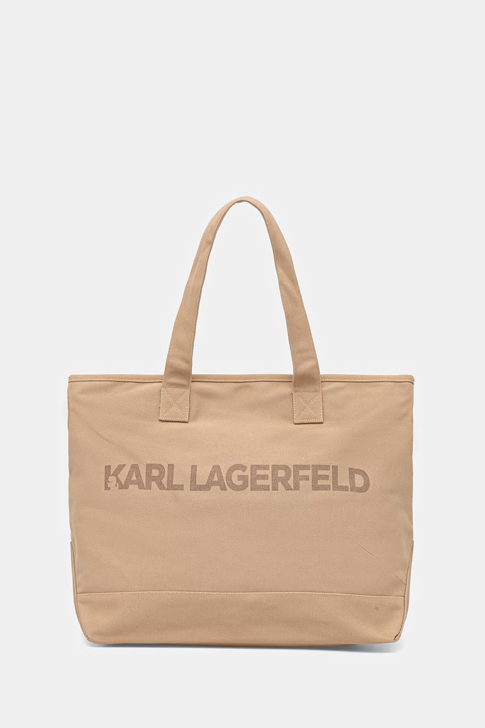 Karl Lagerfeld tote torba za žene pamučna K/ESSENTIAL bež B2W50099