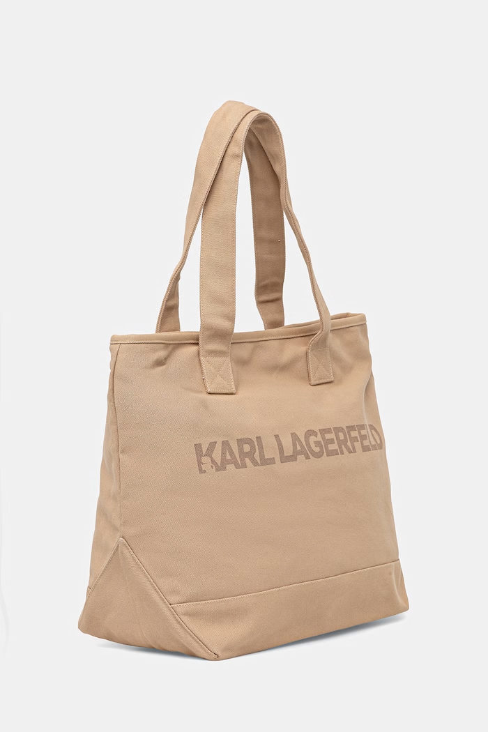 Karl Lagerfeld tote torba za žene pamučna K/ESSENTIAL B2W50099 bež SS26