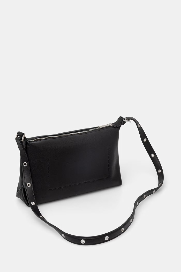 Doplnky Karl Lagerfeld dámska kožená bagetová kabelka K/EYELETS B2W30087 čierna