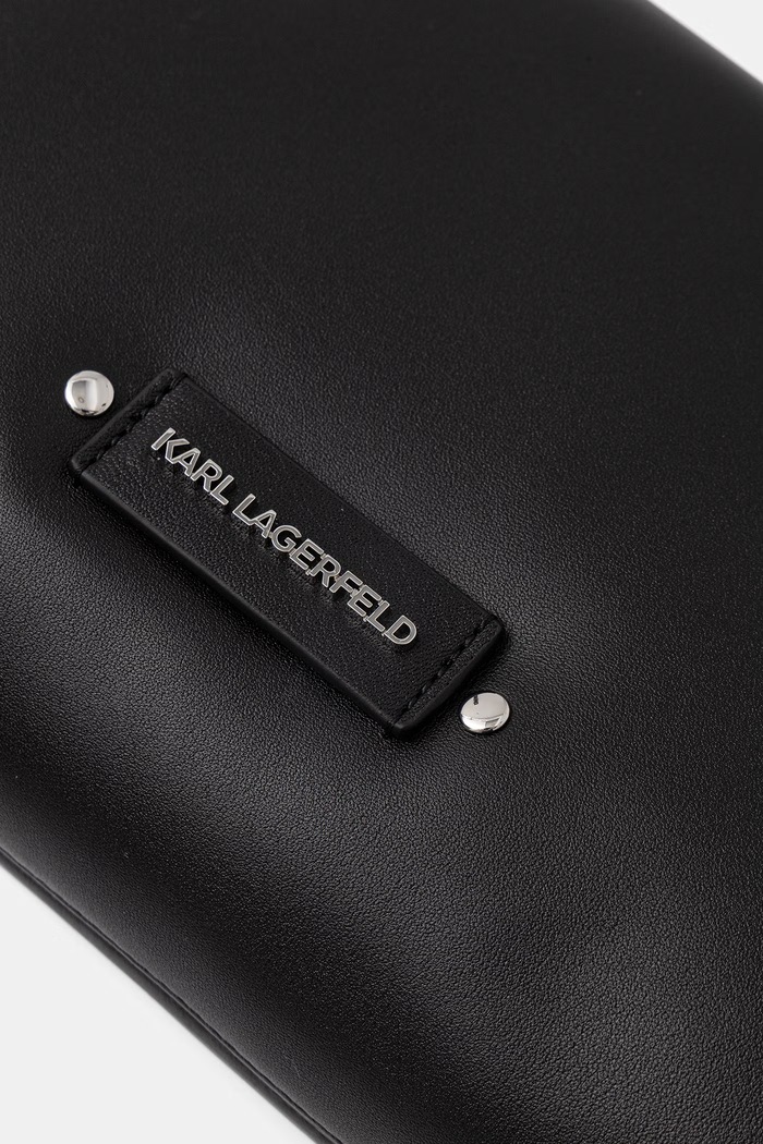 Karl Lagerfeld dámska kožená bagetová kabelka K/EYELETS čierna B2W30087